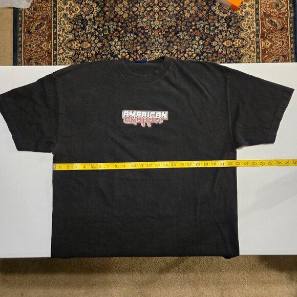 Vintage American Chopper Fire Bike Tee XL Black Y2K Firefighter Maltese Cross - Picture 8 of 10